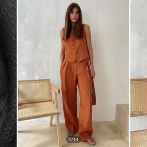 Commense Orange Women's Pants & Jumpsuit Set